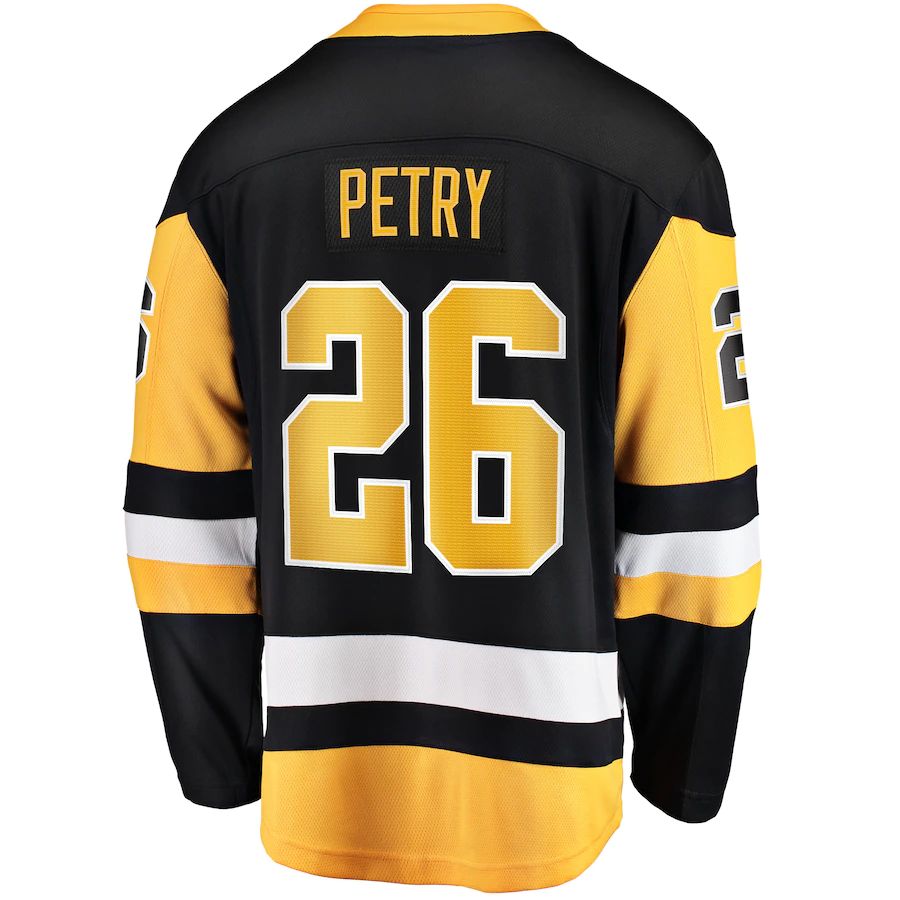 P.Penguins #26 Jeff Petry Fanatics Branded Home Breakaway Player Jersey Black Stitched American Hockey Jerseys - Main View