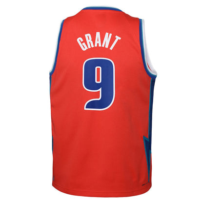 D.Pistons #9 Jerami Grant 2021-22 Swingman Jersey City Edition Red Stitched American Basketball Jersey - Main View