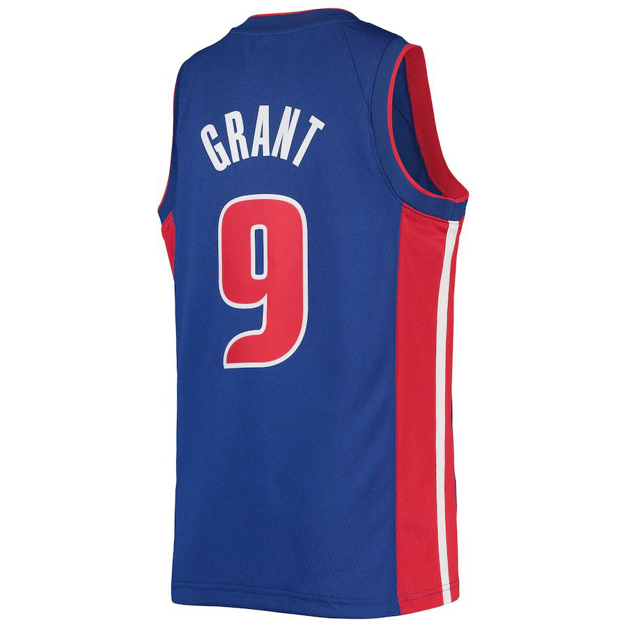 D.Pistons #9 Jerami Grant 2021-22 Diamond Swingman Jersey Icon Edition Blue Stitched American Basketball Jersey - Main View