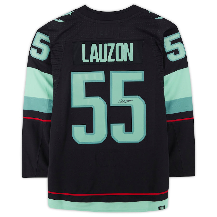 S.Kraken #55 Jeremy Lauzon Fanatics Authentic Autographed with Inaugural Season Jersey Patch Blue Stitched American Hockey Jerseys - Main View