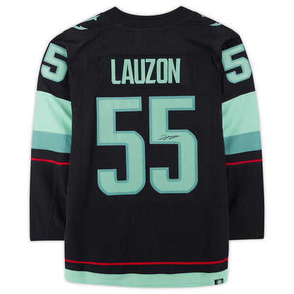 S.Kraken #55 Jeremy Lauzon Fanatics Authentic Autographed with Inaugural Season Jersey Patch Blue Stitched American Hockey Jerseys - Main View