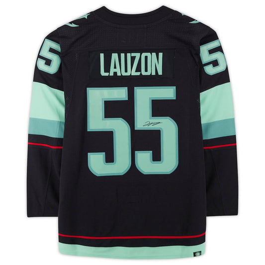 S.Kraken #55 Jeremy Lauzon Fanatics Authentic Autographed with Inaugural Season Jersey Patch Blue Stitched American Hockey Jerseys - Main View