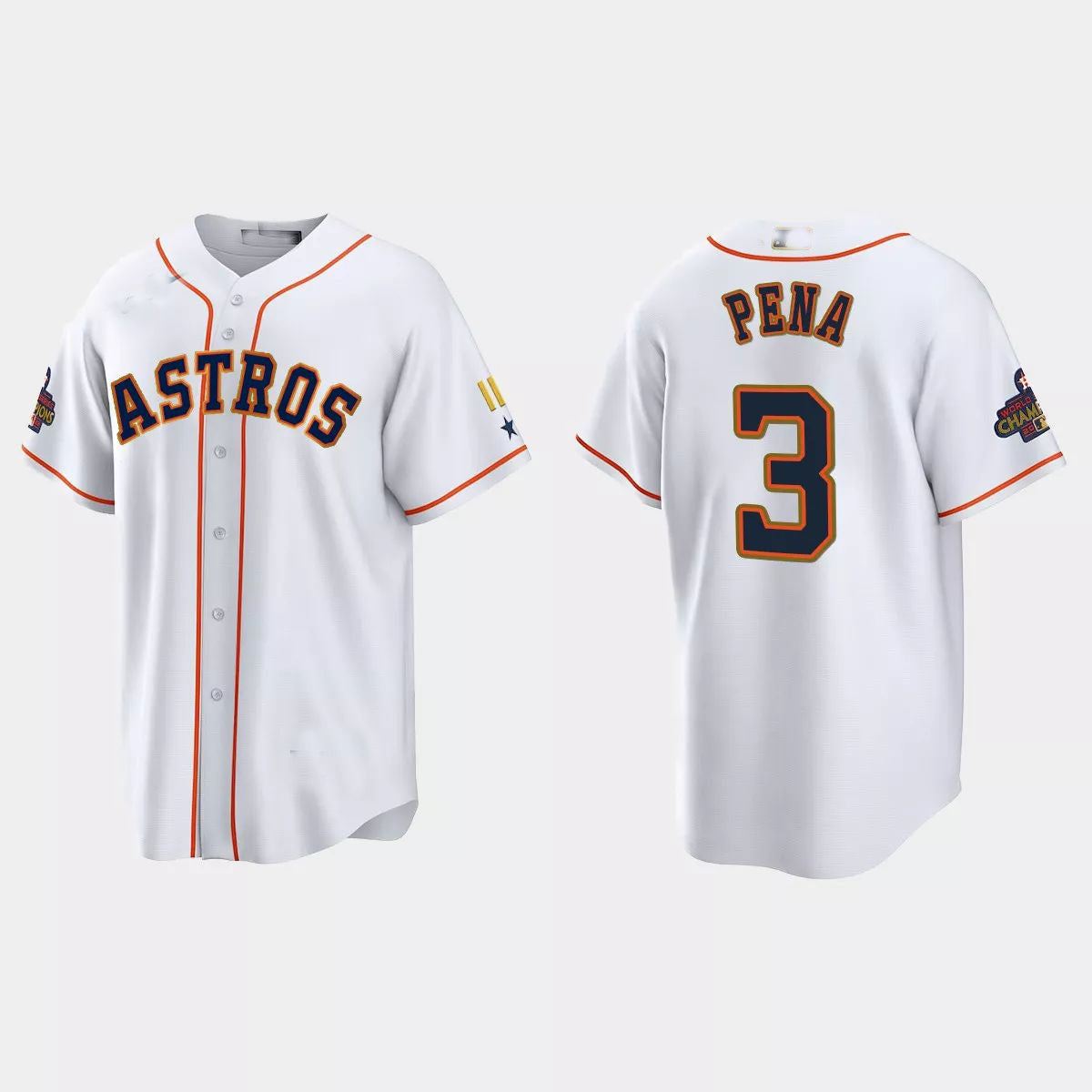 #3 Jeremy Pena Houston Astros 2023 Gold Program Jersey - White Stitches Baseball Jerseys