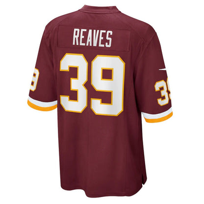 W.Football Team #39 Jeremy Reaves Burgundy Game Player Jersey Stitched American Football Jerseys - Main View