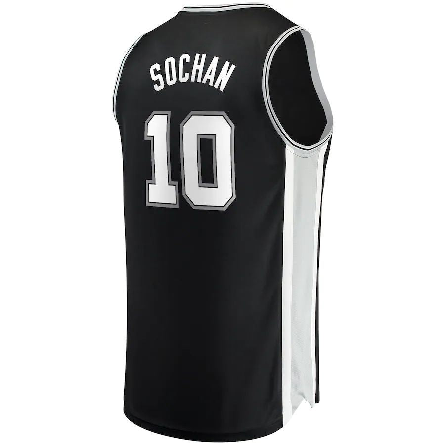 S.Antonio Spurs #10 Jeremy Sochan Fanatics Branded 2022 Draft First Round Pick Fast Break Replica Jersey Icon Edition Black Stitched American Basketball Jersey - Main View