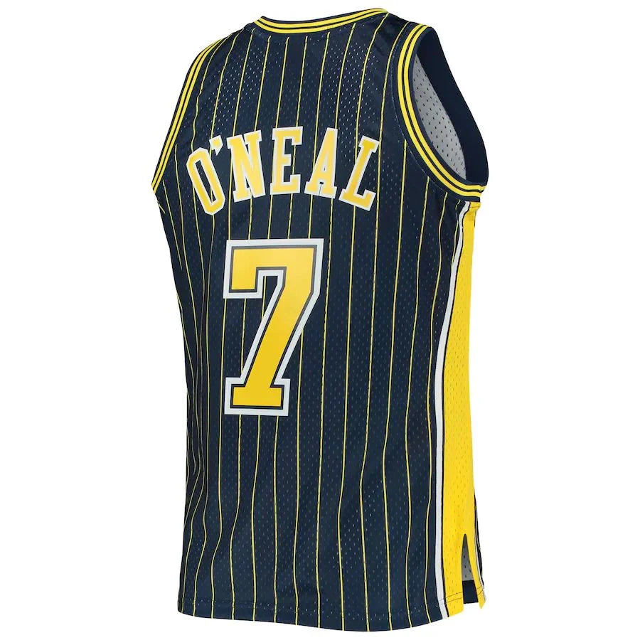 IN.Pacers #7 Jermaine O'Neal Mitchell & Ness 2003-04 Hardwood Classics Swingman Jersey Navy Stitched American Basketball Jersey - Main View