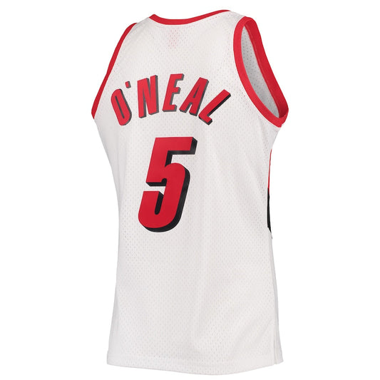 P.Trail Blazers #5 Jermaine O'Neal Mitchell & Ness 1996-97 Hardwood Classics Swingman Jersey White Stitched American Basketball Jersey - Main View