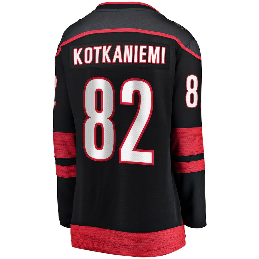C.Hurricanes #82 Jesperi Kotkaniemi Fanatics Branded Home Breakaway Player Jersey Black Stitched American Hockey Jerseys - Main View