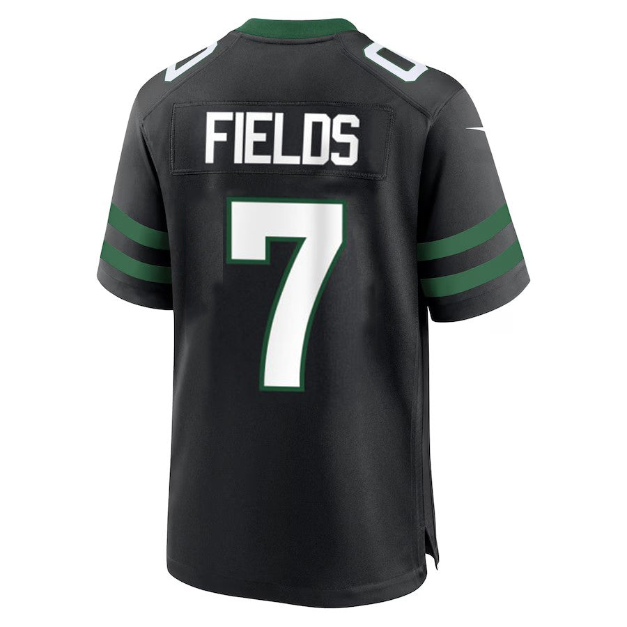 NY.Jets #7 Justin Fields Alternate Legacy Black Game American Football Jersey - Main View