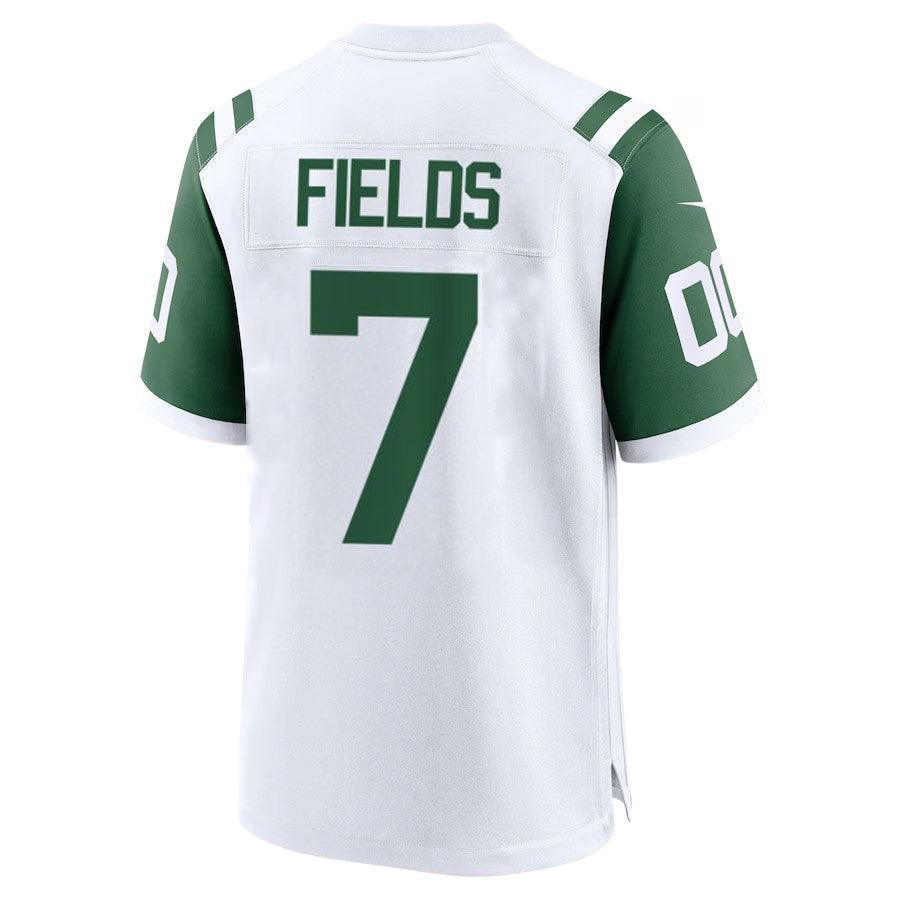 NY.Jets #7 Justin Fields White Game Stitched American Football Jerseys - Main View