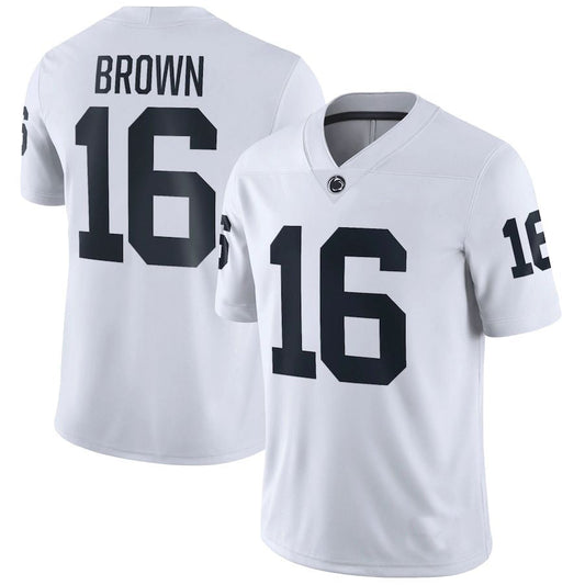 P.State Nittany Lions #16 Ji'Ayir Brown NIL Replica Football Jersey White Stitched American College Jerseys - Main View