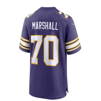 MN.Vikings #70 Jim Marshall Classic Retired Player Jersey - Purple Stitched American Football Jerseys - Main View