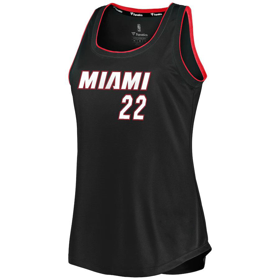 M.Heat #22 Jimmy Butler Fanatics Branded Women's 2019-20 Fast Break Team Tank Jersey Icon Edition Black Stitched American Basketball Jersey - Main View