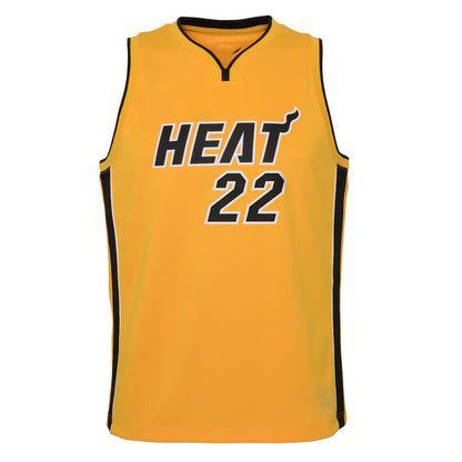 M.Heat #22 Jimmy Butler 2020-21 Swingman Player Jersey Trophy Gold Earned Edition Stitched American Basketball Jersey - Main View