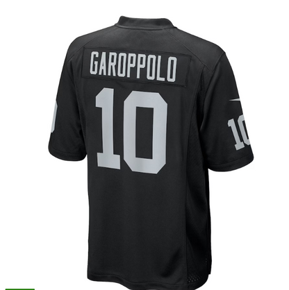 L.Raiders #10 Jimmy Garoppolo Game Player Jersey - Black Stitched American Football Jerseys - Main View