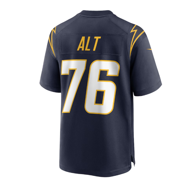 LA.Chargers #76 Joe Alt Joe Alt 2024 Draft First Round Pick Player Game Jersey - Navy American Football Jerseys - Main View