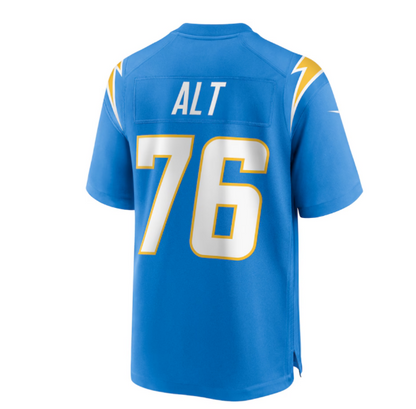 LA.Chargers #76 Joe Alt 2024 Draft Player Game Jersey - Powder Blue American Football Jerseys - Main View