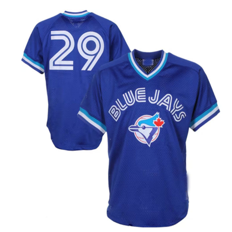 Toronto Blue Jays #29 Joe Carter Mitchell & Ness 1993 Authentic Cooperstown Collection Mesh Batting Practice Jersey - Royal Baseball Jerseys - Main View