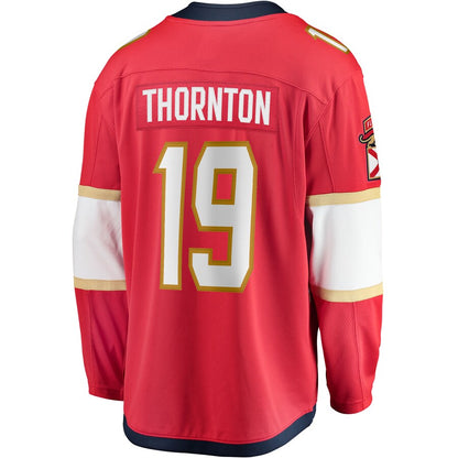 F.Panthers #19 Joe Thornton Fanatics Branded Home Breakaway Player Jersey Red Stitched American Hockey Jerseys - Main View