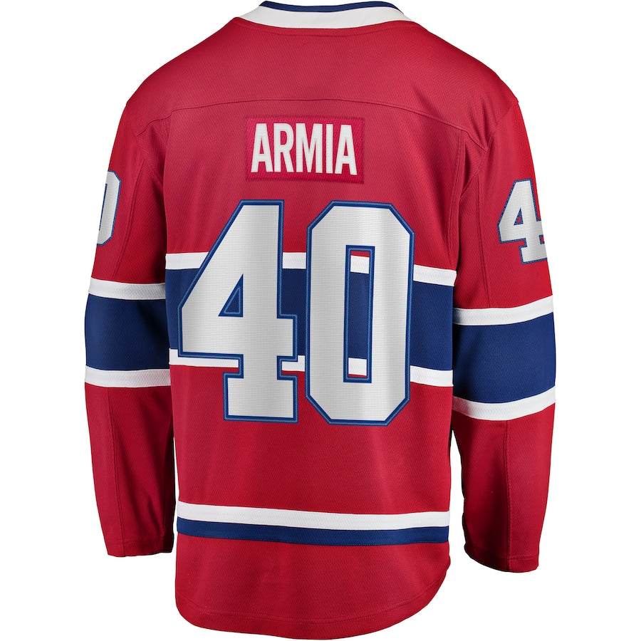 M.Canadiens #40 Joel Armia Fanatics Branded Home Breakaway Player Jersey Red Stitched American Hockey Jerseys - Main View