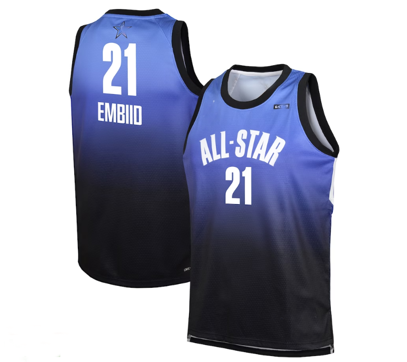 #21 Joel Embiid 2023 All-Star Game Swingman Jersey - Blue Stitched American Basketball Jersey - Main View