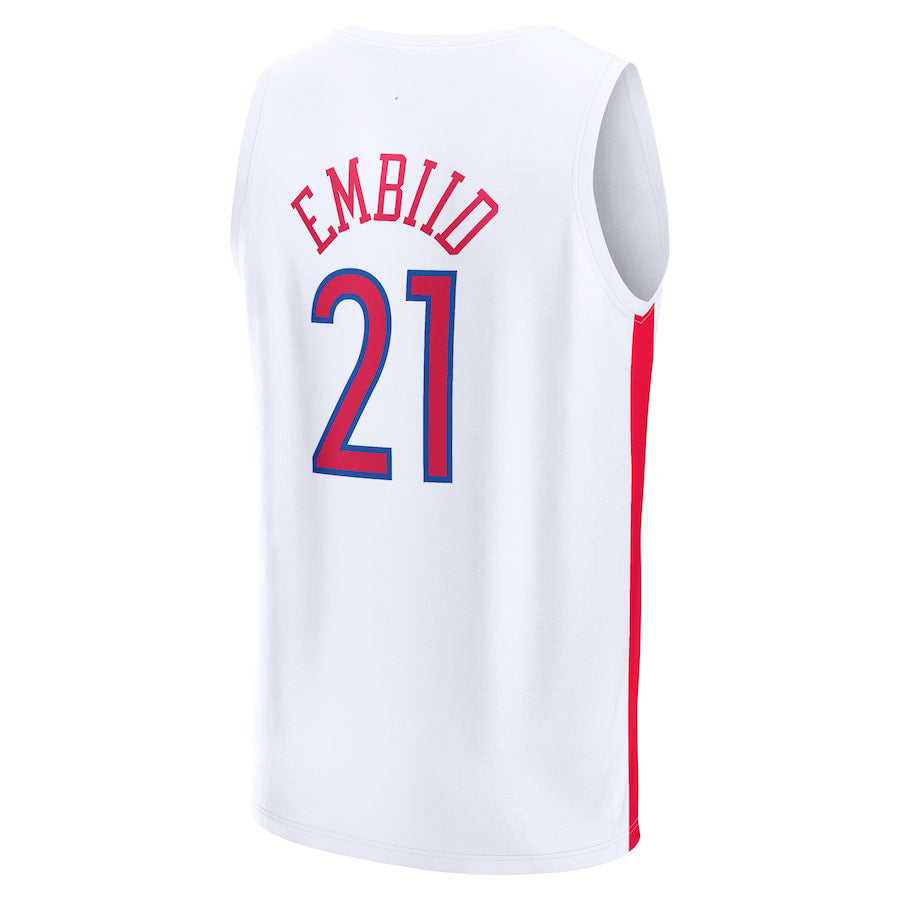 PH.76ers #21 Joel Embiid Fanatics Branded 2022-23 Fastbreak Jersey City Edition  White Stitched American Basketball Jersey - Main View