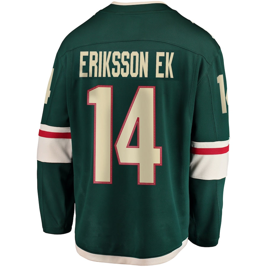 M.Wild #14 Joel Eriksson Ek Fanatics Branded Breakaway Jersey Green Stitched American Hockey Jerseys - Main View