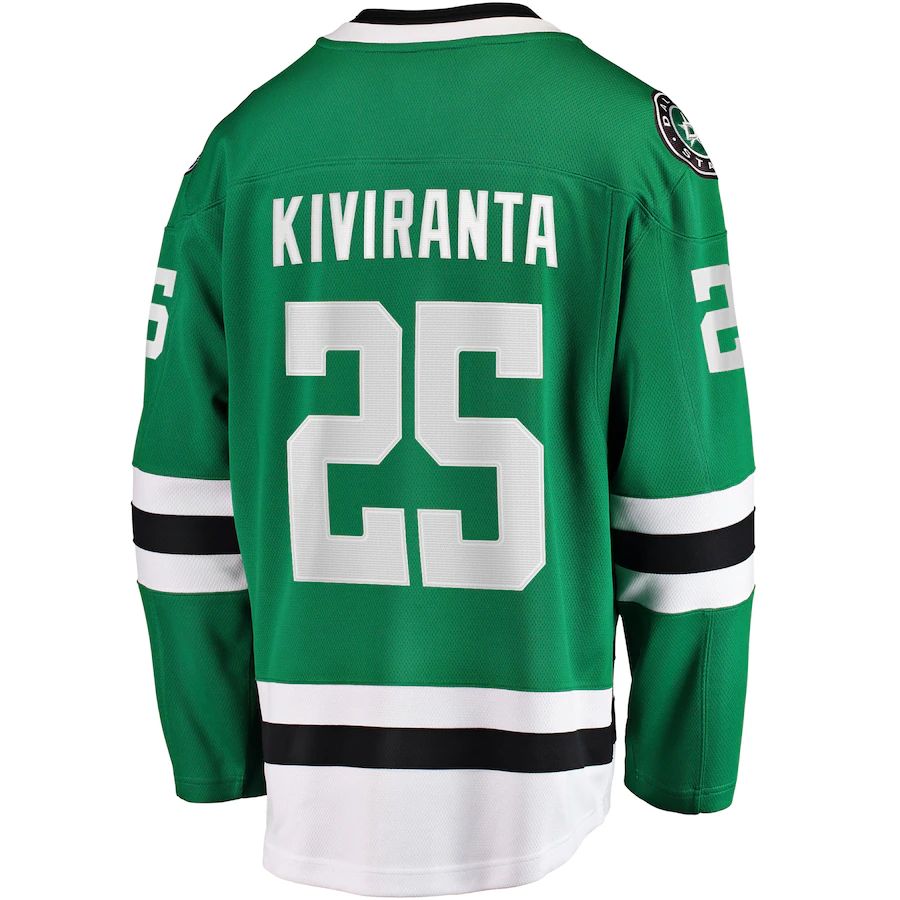 D.Stars #25 Joel Kiviranta Fanatics Branded Home Breakaway Jersey Kelly Green Stitched American Hockey Jerseys - Main View