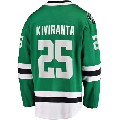 D.Stars #25 Joel Kiviranta Fanatics Branded Home Breakaway Jersey Kelly Green Stitched American Hockey Jerseys - Main View