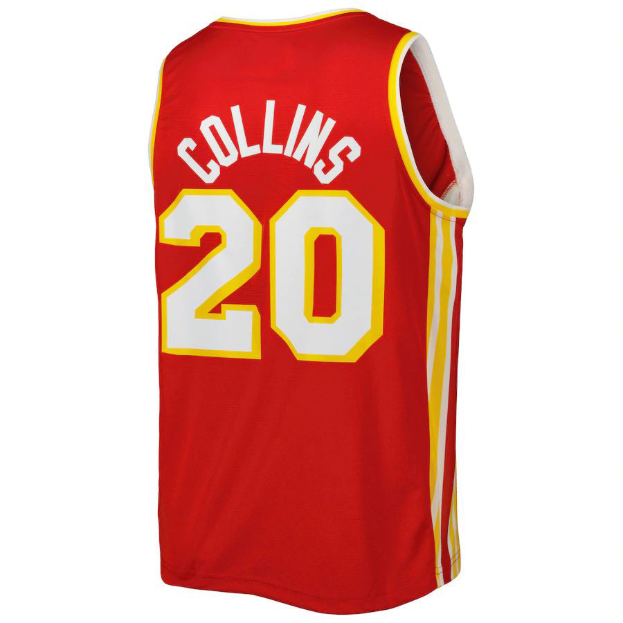 A.Hawks #20 John Collins Fanatics Branded 2021-22 Fast Break Player Jersey Red Icon Edition Red Stitched American Basketball Jersey - Main View