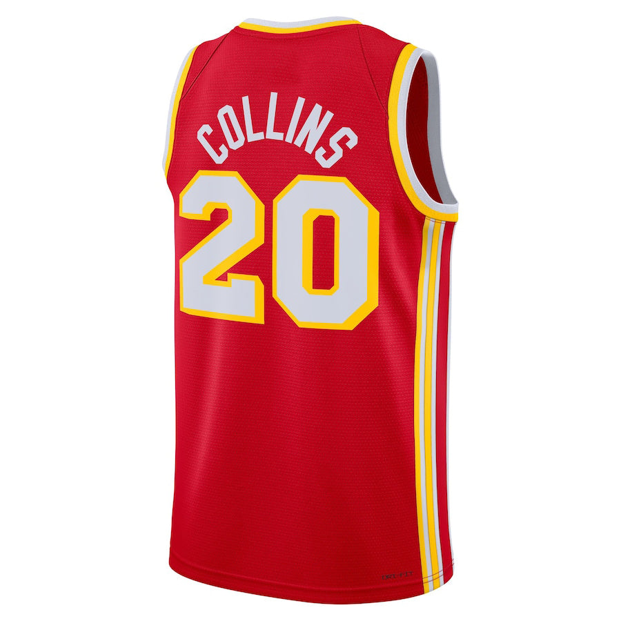A.Hawks #20 John Collins Unisex 2022-23 Swingman Jersey Icon Edition Red Stitched American Basketball Jersey - Main View