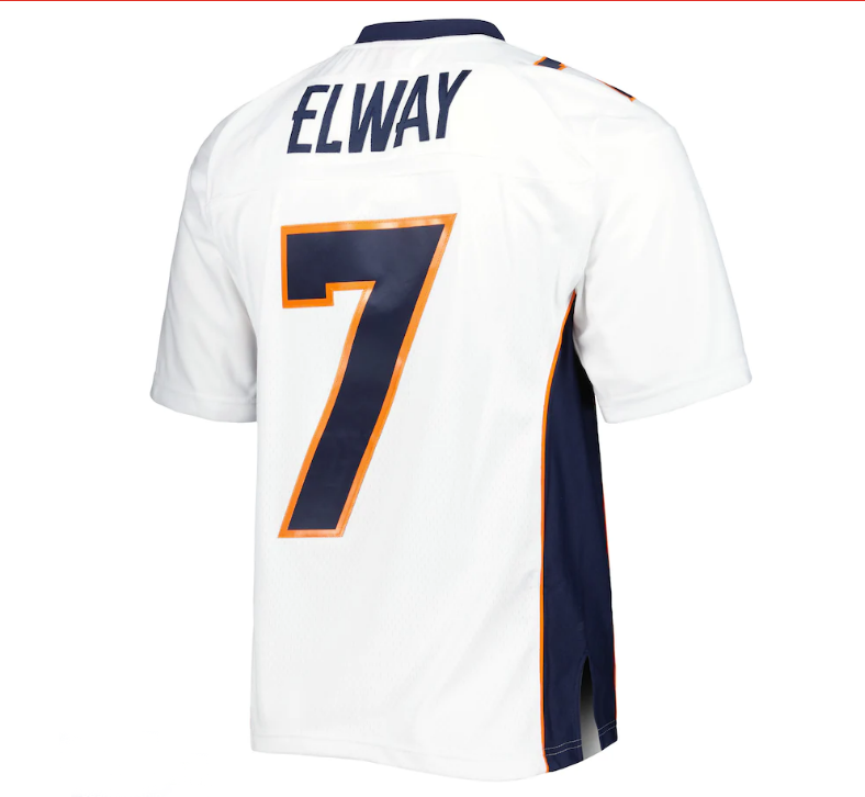 D.Broncos #7 John Elway Mitchell & Ness 1998 Legacy Replica Jersey - White Stitched American Football Jerseys - Main View