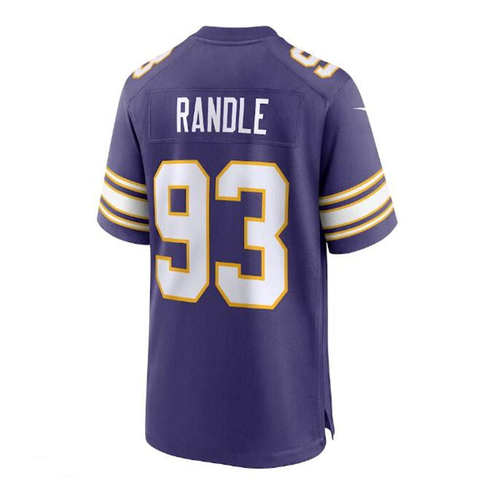 MN.Vikings #93 John Randle Classic Player Game Jersey - Purple Stitched American Football Jerseys - Main View