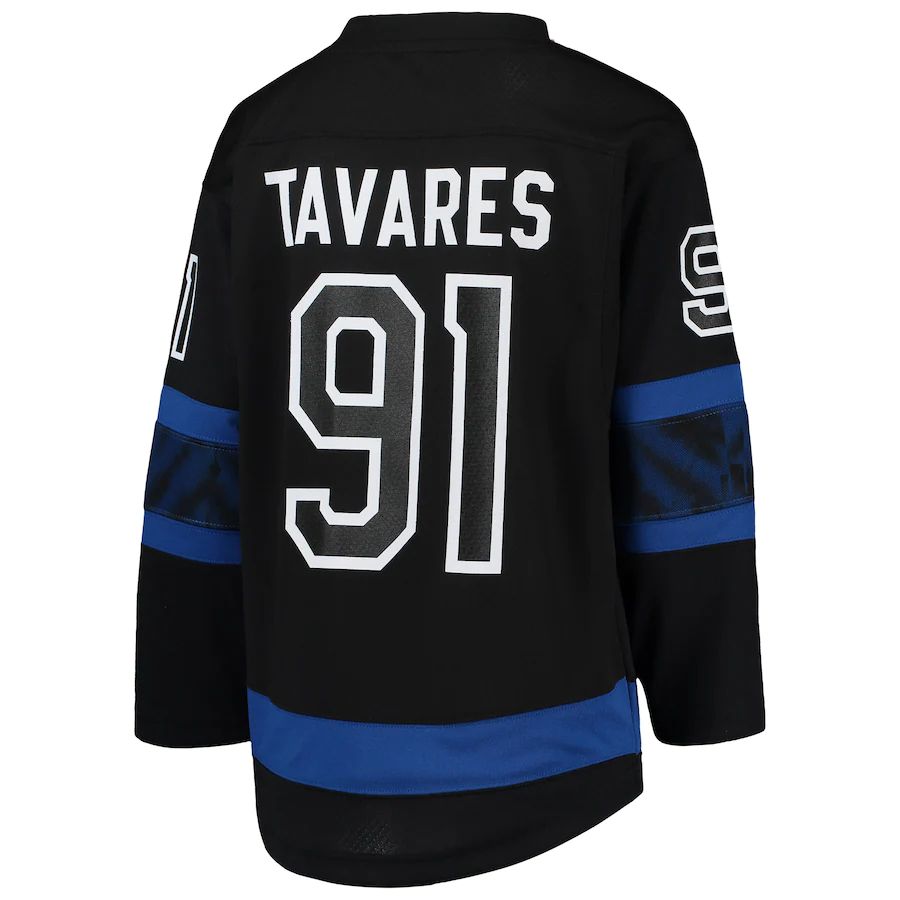 T.Maple Leafs #91 John Tavares Alternate Replica Player Jersey Black Stitched American Hockey Jerseys - Main View