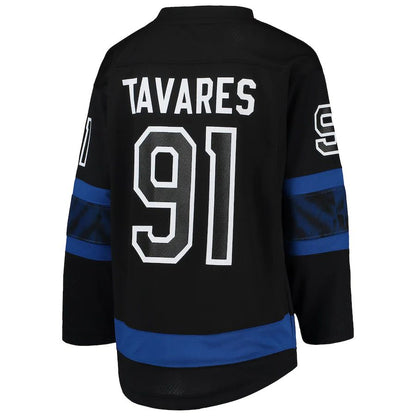 T.Maple Leafs #91 John Tavares Alternate Replica Player Jersey Black Stitched American Hockey Jerseys - Main View