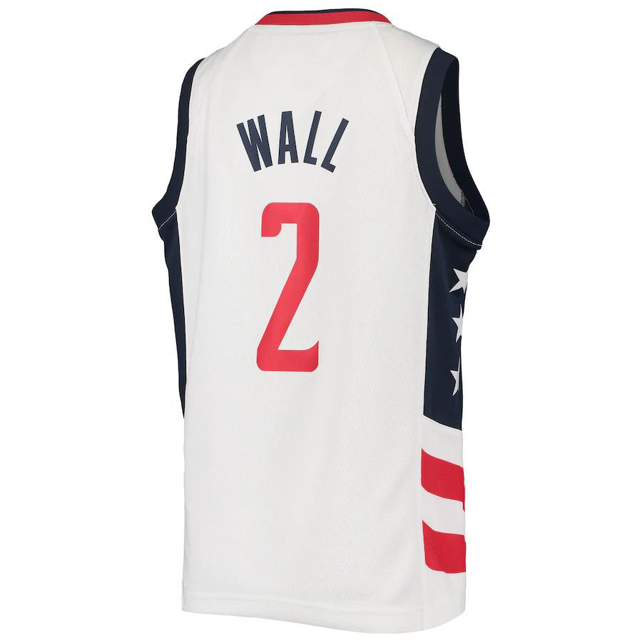 W.Wizards #John Wall Washington Wizards Swingman Badge Jersey  City Edition White Stitched American Basketball Jersey - Main View