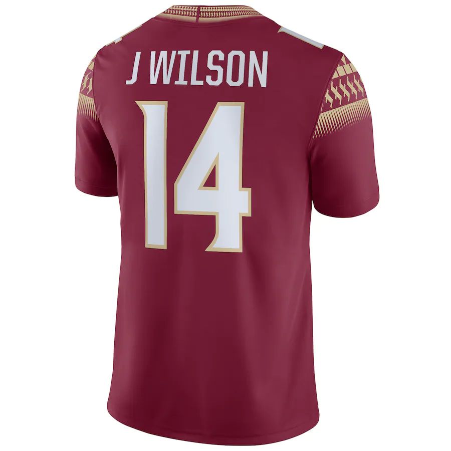 F.State Seminoles #14 Johnny Wilson NIL Replica Football Jersey Garnet Stitched American College Jerseys - Main View