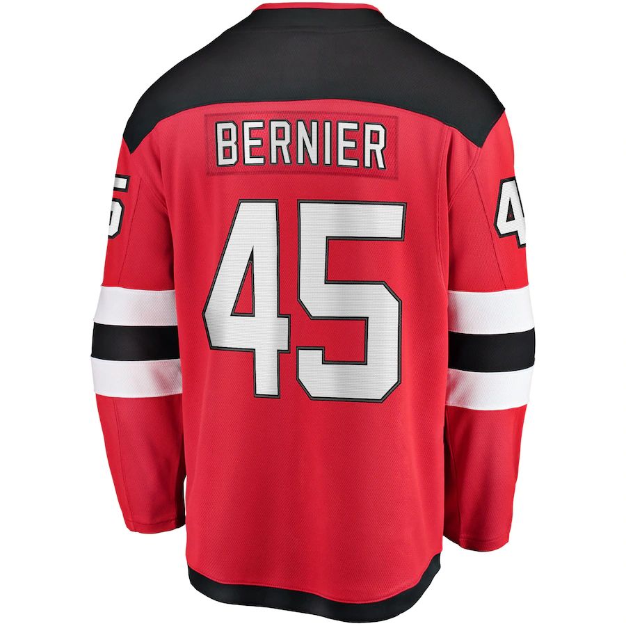NJ.Devils #45 Jonathan Bernier Fanatics Branded Breakaway Player Jersey Red Stitched American Hockey Jerseys - Main View