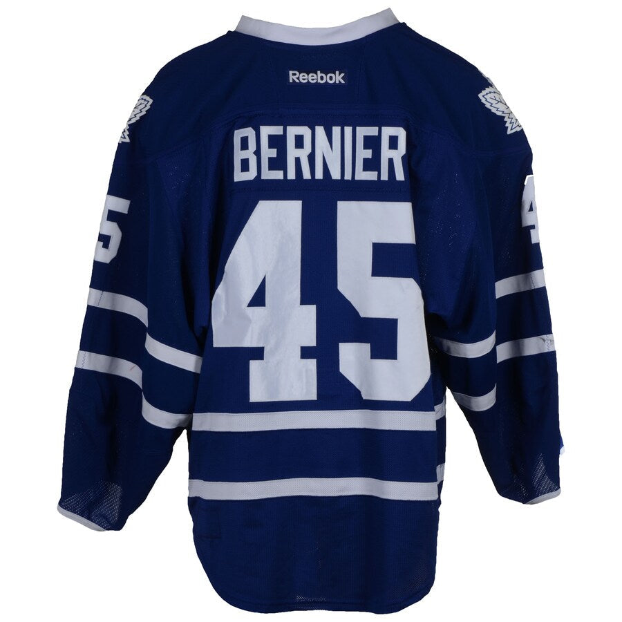 T.Maple Leafs #45 Jonathan Bernier Fanatics Authentic Game-Used from the 2015-16 Season Blue Stitched American Hockey Jerseys - Main View