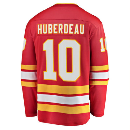 C.Flames #10 Jonathan Huberdeau Fanatics Branded Home Breakaway Player Jersey Red Stitched American Hockey Jerseys - Main View