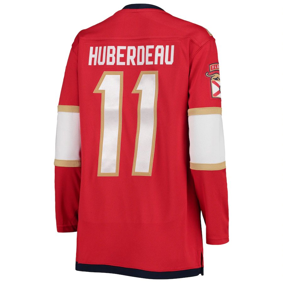 F.Panthers #11 Jonathan Huberdeau Fanatics Branded Home Premier Breakaway Player Jersey Red Stitched American Hockey Jerseys - Main View
