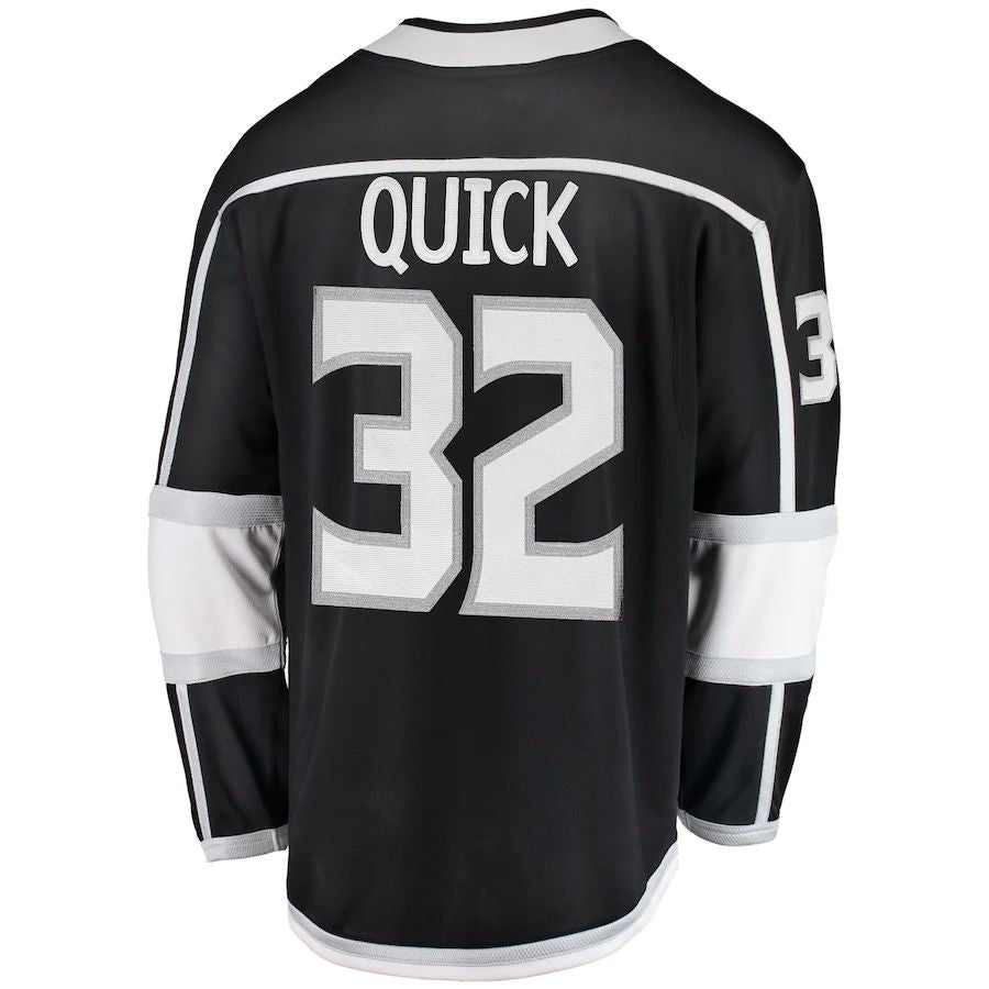 LA.Kings #32 Jonathan Quick Fanatics Branded Breakaway Player Jersey Black Stitched American Hockey Jerseys - Main View