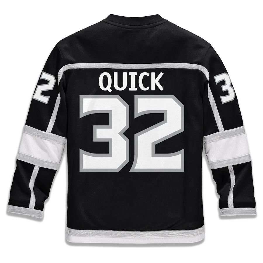 LA.Kings #32 Jonathan Quick Fanatics Branded Replica Player Jersey Black Stitched American Hockey Jerseys - Main View
