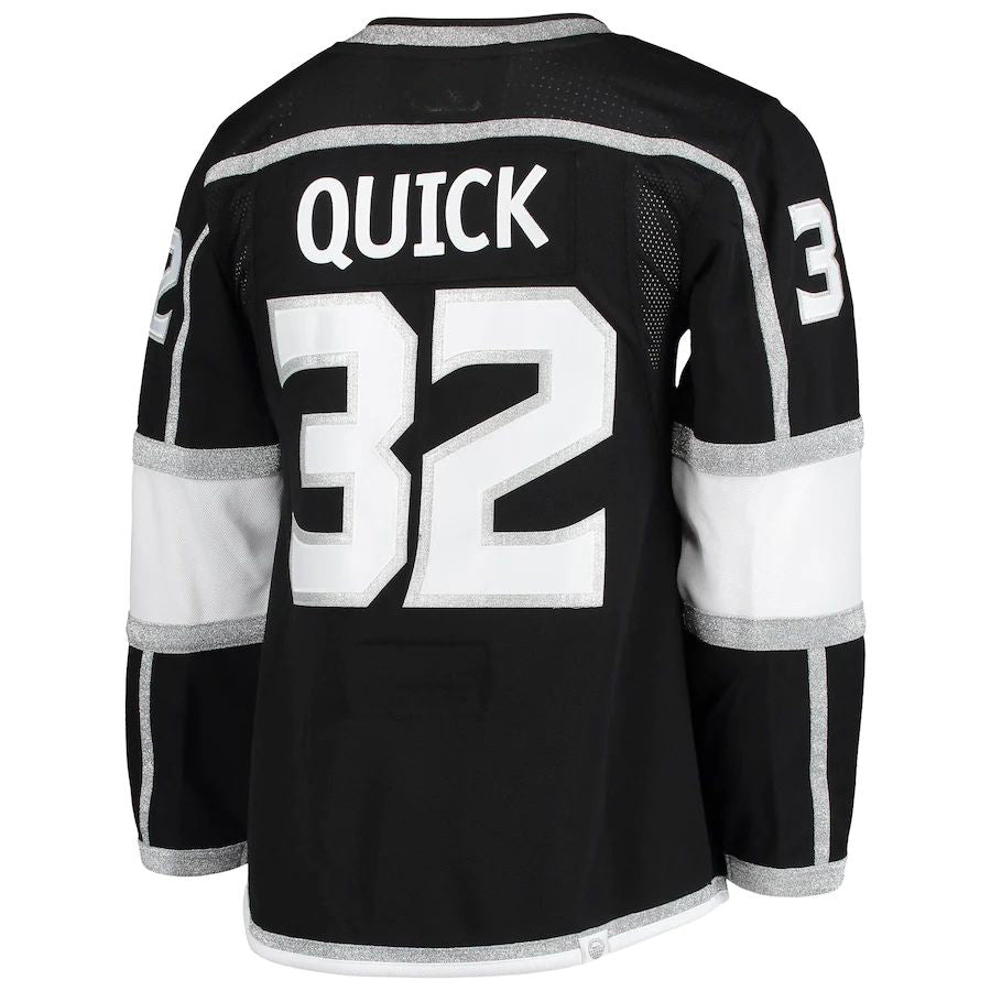 LA.Kings #32 Jonathan Quick Home Authentic Pro Player Jersey Black Stitched American Hockey Jerseys - Main View