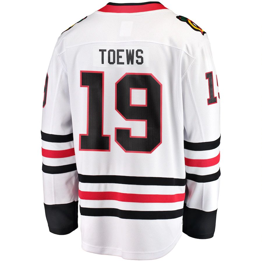 C.Blackhawks #19 Jonathan Toews Fanatics Branded Breakaway Player Jersey White Stitched American Hockey Jerseys - Main View