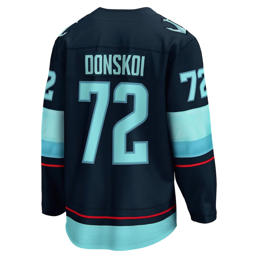 S.Kraken #72 Joonas Donskoi Fanatics Branded Home Breakaway Player Jersey  Blue Stitched American Hockey Jerseys - Main View