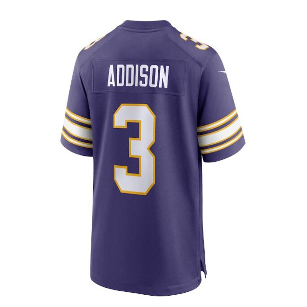 MN.Vikings #3 Jordan Addison Classic Player Game Jersey - Purple Stitched American Football Jerseys - Main View