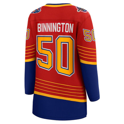 St.L.Blues #50 Jordan Binnington Fanatics Branded 2020-21 Special Edition Breakaway Player Jersey Red Stitched American Hockey Jerseys - Main View