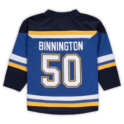 St.L.Blues #50 Jordan Binnington Preschool Home Replica Player Jersey Blue Stitched American Hockey Jerseys - Main View