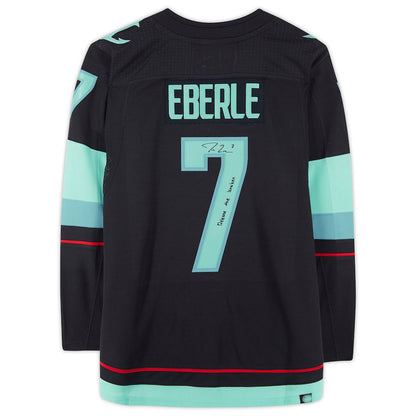 S.Kraken #7Jordan Eberle Fanatics Authentic Autographed with Release The Kraken Inscription and Inaugural Season Jersey Patch Hockey Jerseys - Main View